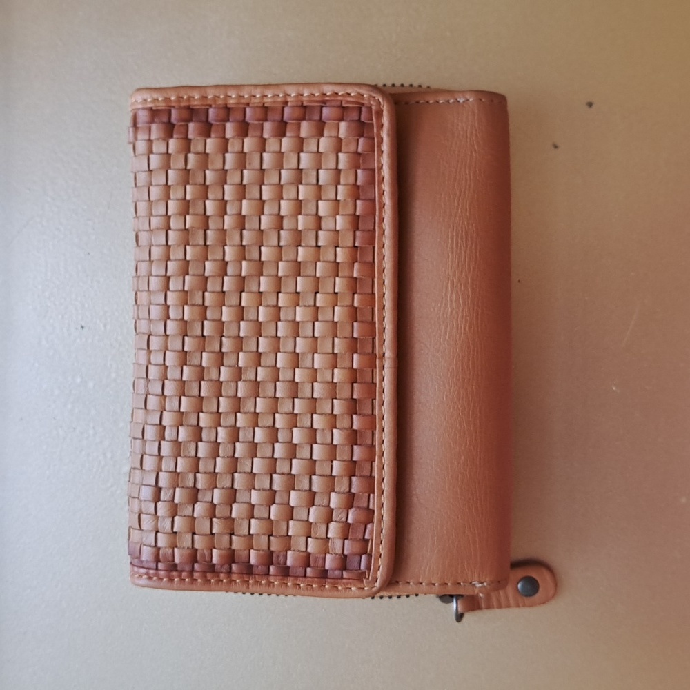 Harbour 2nd Womens Woven Brown Leather‎ Wallet 4.25"x5.5"